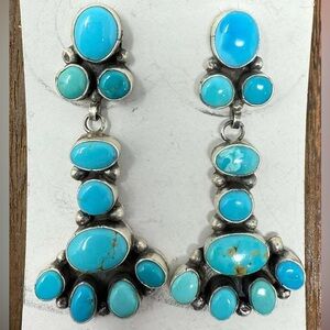 Royston Turquoise & Sterling Silver Dangle Earrings